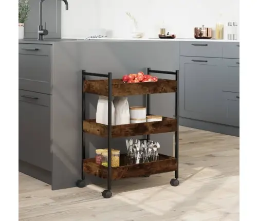 Virtuves Ratiņi, Ozolkoka Krāsa, 50X30X70 Cm, Inženierijas Koks Vidaxl