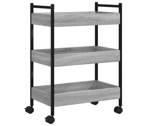 Virtuves Ratiņi, Pelēka Koka, 50X30X70 Cm, Inženierijas Koks Vidaxl