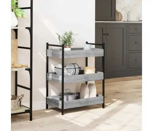 Virtuves Ratiņi, Pelēka Koka, 50X30X70 Cm, Inženierijas Koks Vidaxl