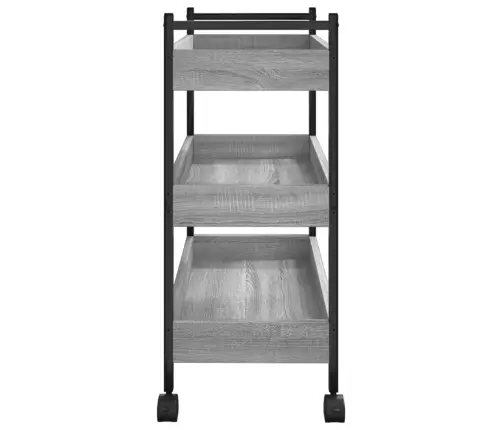 Virtuves Ratiņi, Pelēka Koka, 50X30X70 Cm, Inženierijas Koks Vidaxl