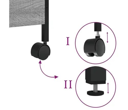 Virtuves Ratiņi, Pelēka Koka, 50X30X70 Cm, Inženierijas Koks Vidaxl