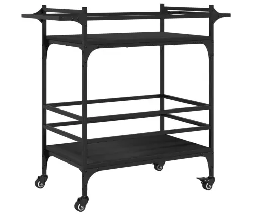 Köögikäru, Must, 82 X 40 X 78,5 cm Tehispuit