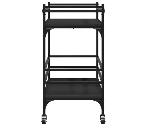 Köögikäru, Must, 82 X 40 X 78,5 cm Tehispuit