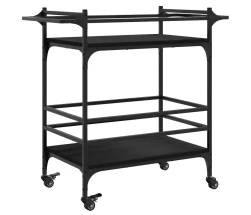 Köögikäru, Must, 82 X 40 X 78,5 cm Tehispuit