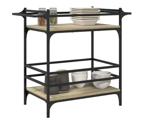 Virtuvės Vežimėlis, Ąžuolo, 82X40X78,5cm Apdirbta Mediena