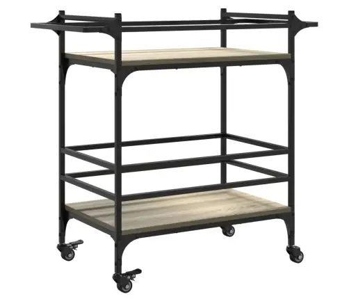 Virtuvės Vežimėlis, Ąžuolo, 82X40X78,5cm Apdirbta Mediena