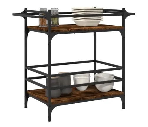 Virtuvės Vežimėlis, Dūminio Ąžuolo, 82X40X78,5cm Mediena