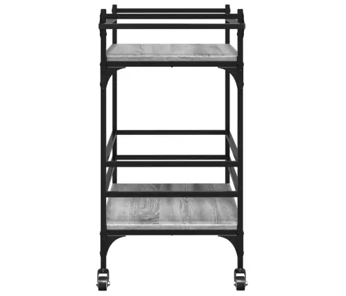 Virtuves Ratiņi, Pelēka Koka, 82X40X78,5 Cm, Inženierijas Koks Vidaxl