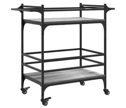 Virtuves Ratiņi, Pelēka Koka, 82X40X78,5 Cm, Inženierijas Koks Vidaxl