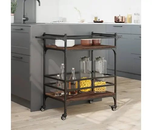 Köögikäru, Pruun Tamm, 82 X 40 X 78,5 cm Tehispuit