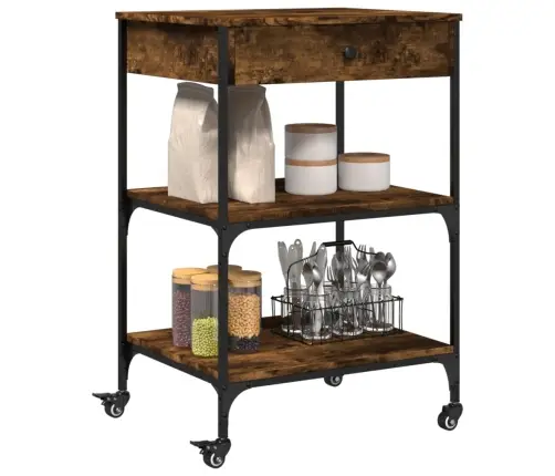 Virtuves Ratiņi, Ozolkoka, 60X48X89,5 Cm, Inženierijas Koks Vidaxl