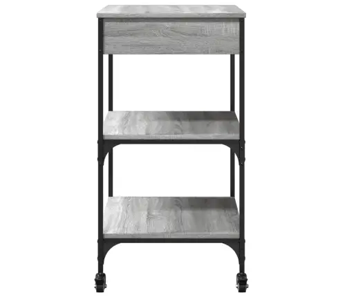 Virtuves Ratiņi, Pelēka Koka, 60X48X89,5 Cm, Inženierijas Koks Vidaxl