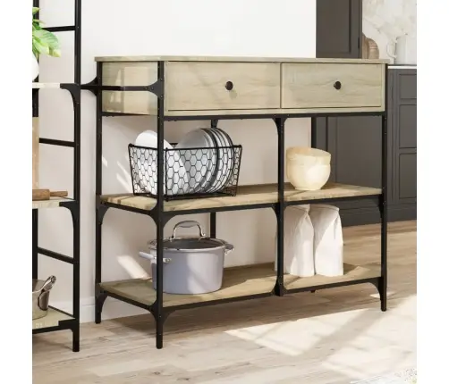 Virtuves Ratiņi, Ozola Krāsa, 105X42X95 Cm, Inženierijas Koks Vidaxl