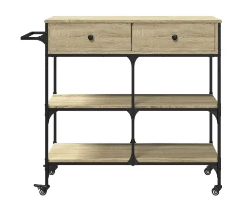 Virtuves Ratiņi, Ozola Krāsa, 105X42X95 Cm, Inženierijas Koks Vidaxl