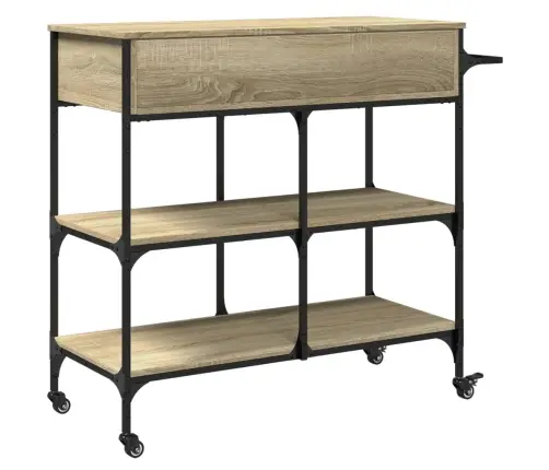 Virtuves Ratiņi, Ozola Krāsa, 105X42X95 Cm, Inženierijas Koks Vidaxl