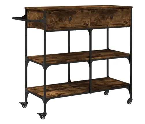 Virtuves Ratiņi, Ozola Krāsa, 105X42X95 Cm, Inženierijas Koks Vidaxl