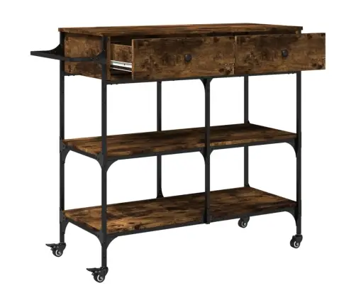 Virtuves Ratiņi, Ozola Krāsa, 105X42X95 Cm, Inženierijas Koks Vidaxl