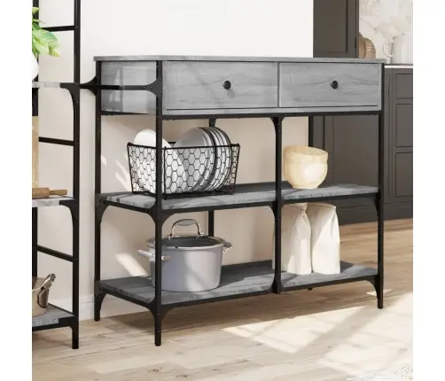 Virtuves Ratiņi, Pelēka Koka, 105X42X95 Cm, Inženierijas Koks Vidaxl