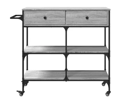 Virtuves Ratiņi, Pelēka Koka, 105X42X95 Cm, Inženierijas Koks Vidaxl