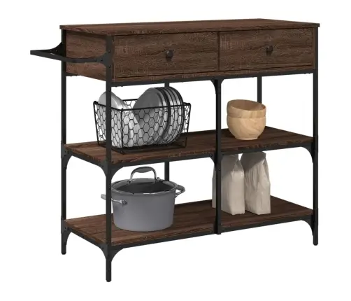 Virtuves Ratiņi, Brūni, 105X42X95 Cm, Inženierijas Koks Vidaxl