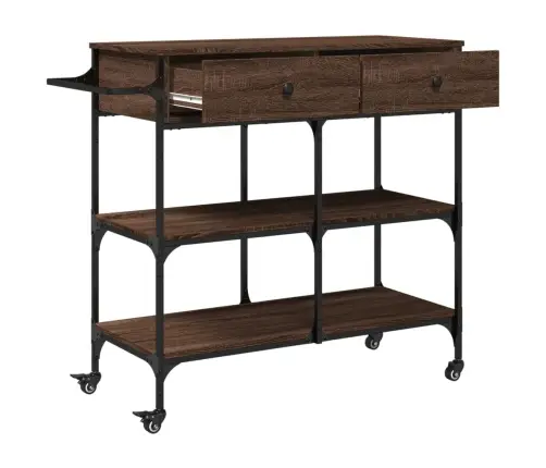 Virtuves Ratiņi, Brūni, 105X42X95 Cm, Inženierijas Koks Vidaxl