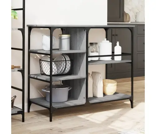 Virtuves Ratiņi, Pelēka Koka, 100X45X89,5 Cm, Inženierijas Koks Vidaxl