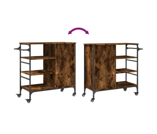 Virtuves Ratiņi, Ozola, 87,5X38,5X84,5 Cm, Inženierijas Koks Vidaxl