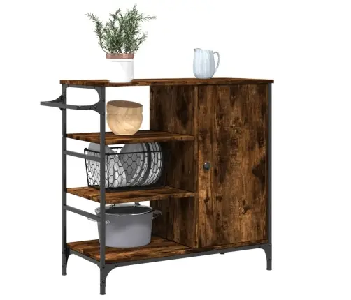 Virtuves Ratiņi, Ozola, 87,5X38,5X84,5 Cm, Inženierijas Koks Vidaxl