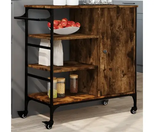 Virtuves Ratiņi, Ozola, 87,5X38,5X84,5 Cm, Inženierijas Koks Vidaxl