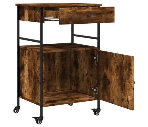 Köögikäru, Suitsutatud Tamm, 56 X 43 X 89,5 cm Tehispuit