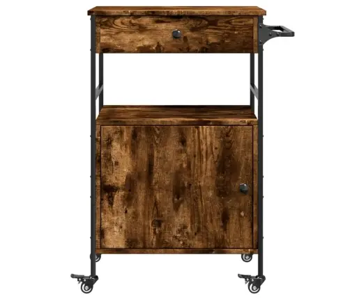 Köögikäru, Suitsutatud Tamm, 56 X 43 X 89,5 cm Tehispuit