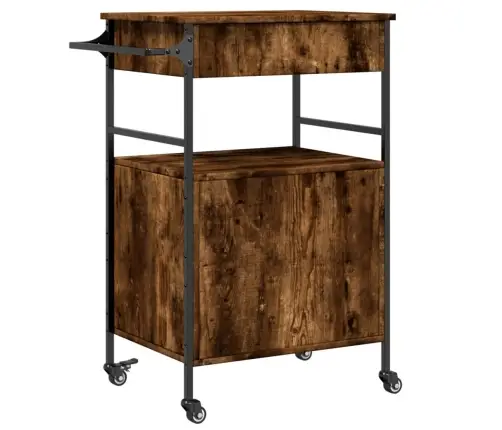 Köögikäru, Suitsutatud Tamm, 56 X 43 X 89,5 cm Tehispuit