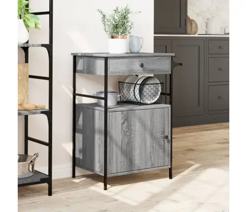 Virtuves Ratiņi, Pelēka Koka, 56X43X89,5 Cm, Inženierijas Koks Vidaxl