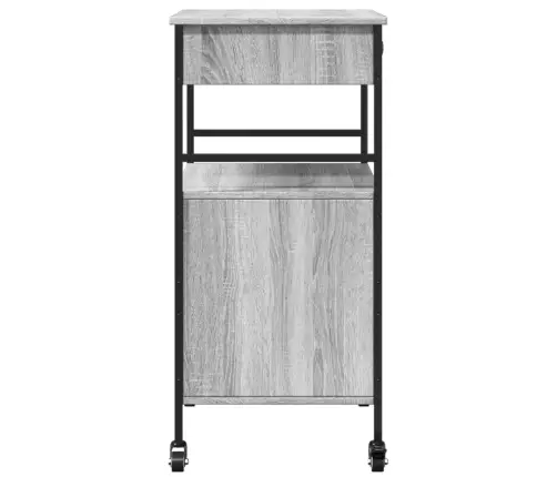 Virtuves Ratiņi, Pelēka Koka, 56X43X89,5 Cm, Inženierijas Koks Vidaxl