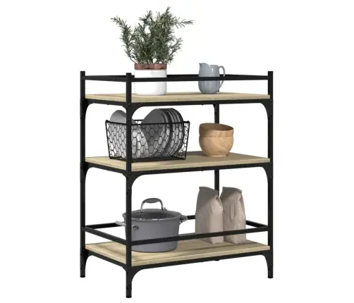 Virtuvės Vežimėlis, Ąžuolo, 65X40X86,5cm Apdirbta Mediena