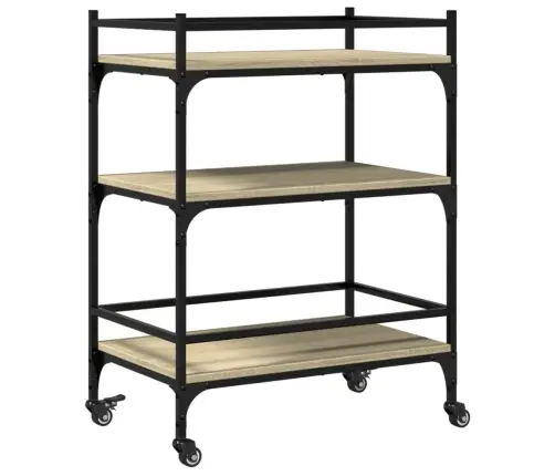 Virtuvės Vežimėlis, Ąžuolo, 65X40X86,5cm Apdirbta Mediena