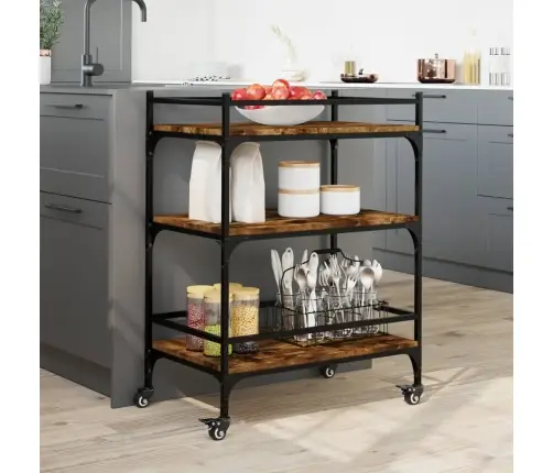 Virtuves Ratiņi, Ozolkoka, 65X40X86,5 Cm, Inženierijas Koks Vidaxl