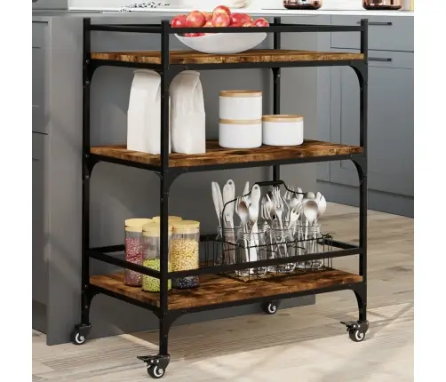 Virtuves Ratiņi, Ozolkoka, 65X40X86,5 Cm, Inženierijas Koks Vidaxl