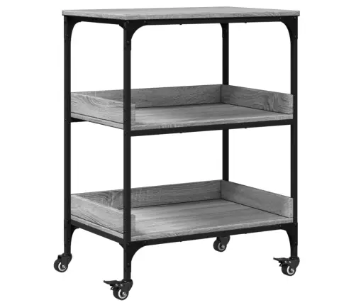 Virtuves Ratiņi, Pelēka Koka, 60X41X80,5 Cm, Inženierijas Koks Vidaxl