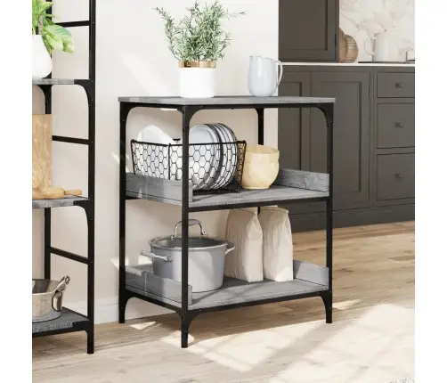 Virtuves Ratiņi, Pelēka Koka, 60X41X80,5 Cm, Inženierijas Koks Vidaxl