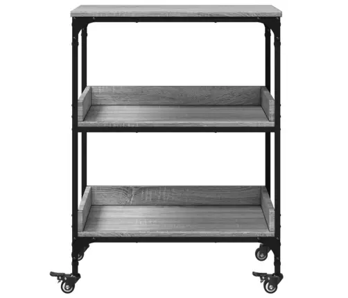 Virtuves Ratiņi, Pelēka Koka, 60X41X80,5 Cm, Inženierijas Koks Vidaxl