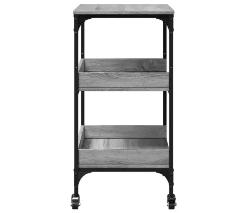 Virtuves Ratiņi, Pelēka Koka, 60X41X80,5 Cm, Inženierijas Koks Vidaxl