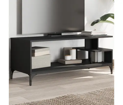Tv Spintelė, Juoda, 102X40X41cm Apdirbta Mediena Ir Plienas