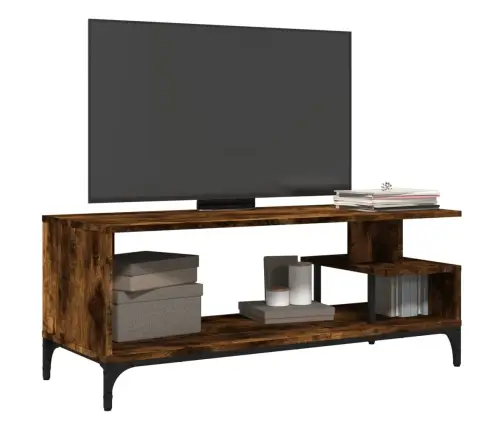 Tv Spintelė, Dūminė, 102X40X41cm Apdirbta Mediena Ir Plienas Tv Spintelė, Dūminė, 102X40X41cm Apdirbta Mediena Ir Plienas