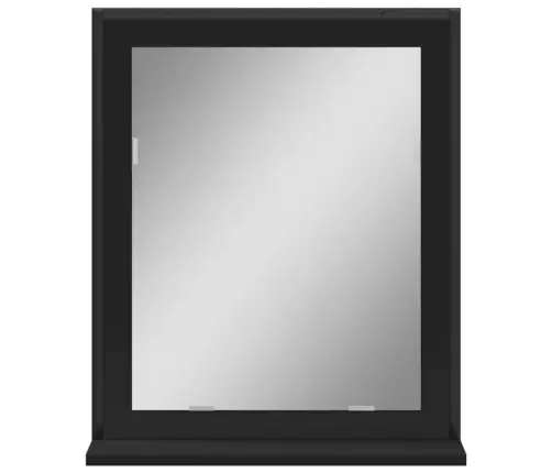 Riiuliga Vannitoapeegel, Must, 50 X 12 X 60 cm Tehispuit