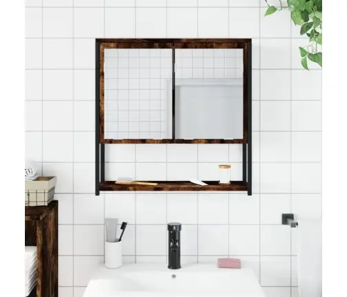 Vannasistabas Spoguļskapītis, Ozolkoka Krāsa, 60X16X60 Cm Vidaxl