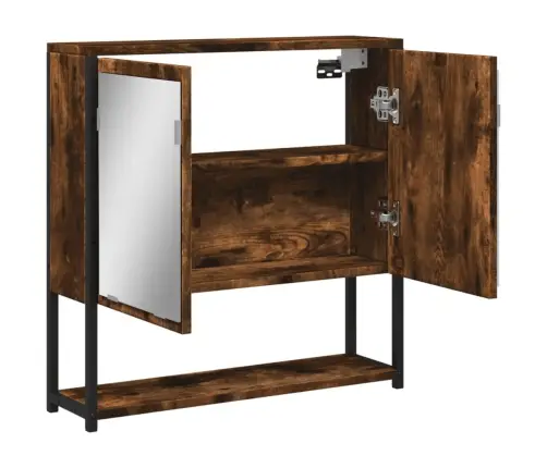 Vannasistabas Spoguļskapītis, Ozolkoka Krāsa, 60X16X60 Cm Vidaxl