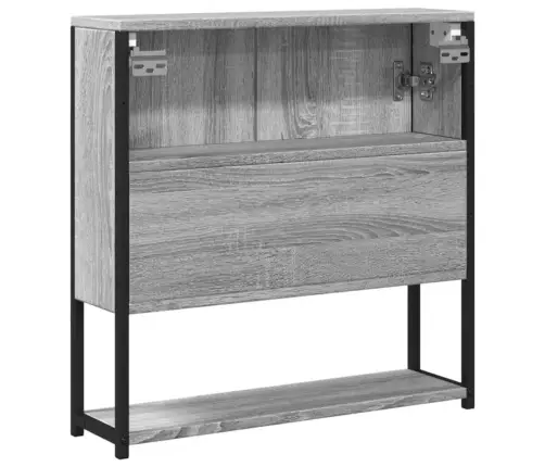 Veidrodinė Vonios Spintelė, Pilka Ąžuolo, 60X16X60cm Mediena