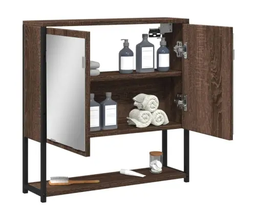 Vannitoa Peegelkapp, Pruun Tamm, 60 X 16 X 60 cm Tehispuit