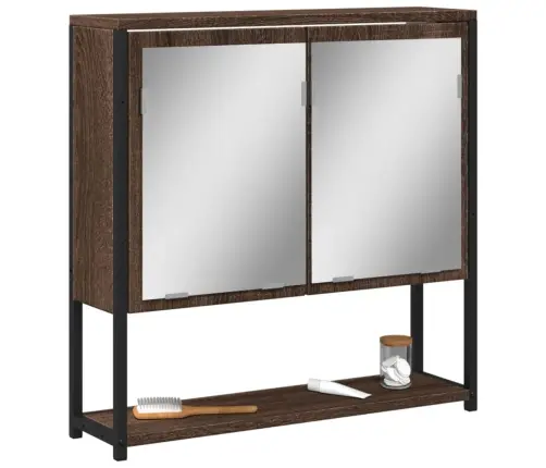 Vannitoa Peegelkapp, Pruun Tamm, 60 X 16 X 60 cm Tehispuit